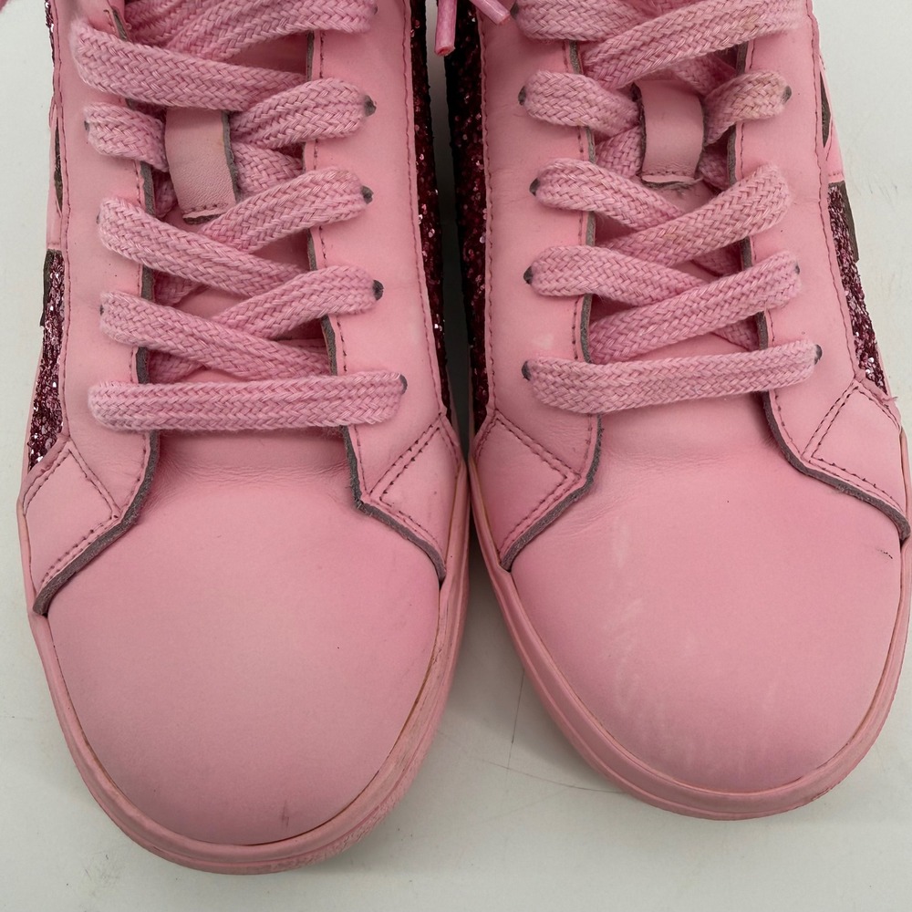 Vintage Havana Flora Pink Glitter Star Leather Low Top Sneakers Womens 7.5 - Picture 6 of 11